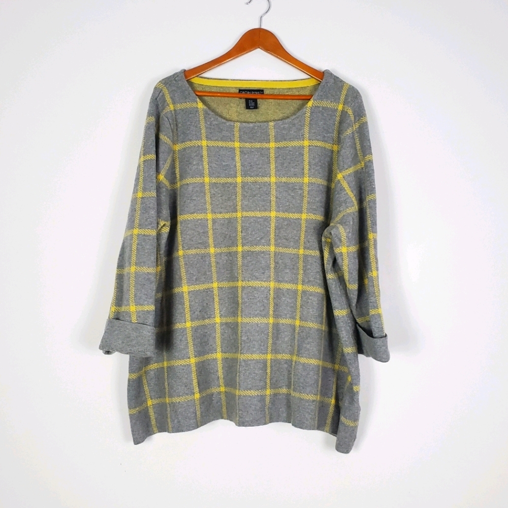 Cynthia Rowley Windowpane Grid Check Sweater